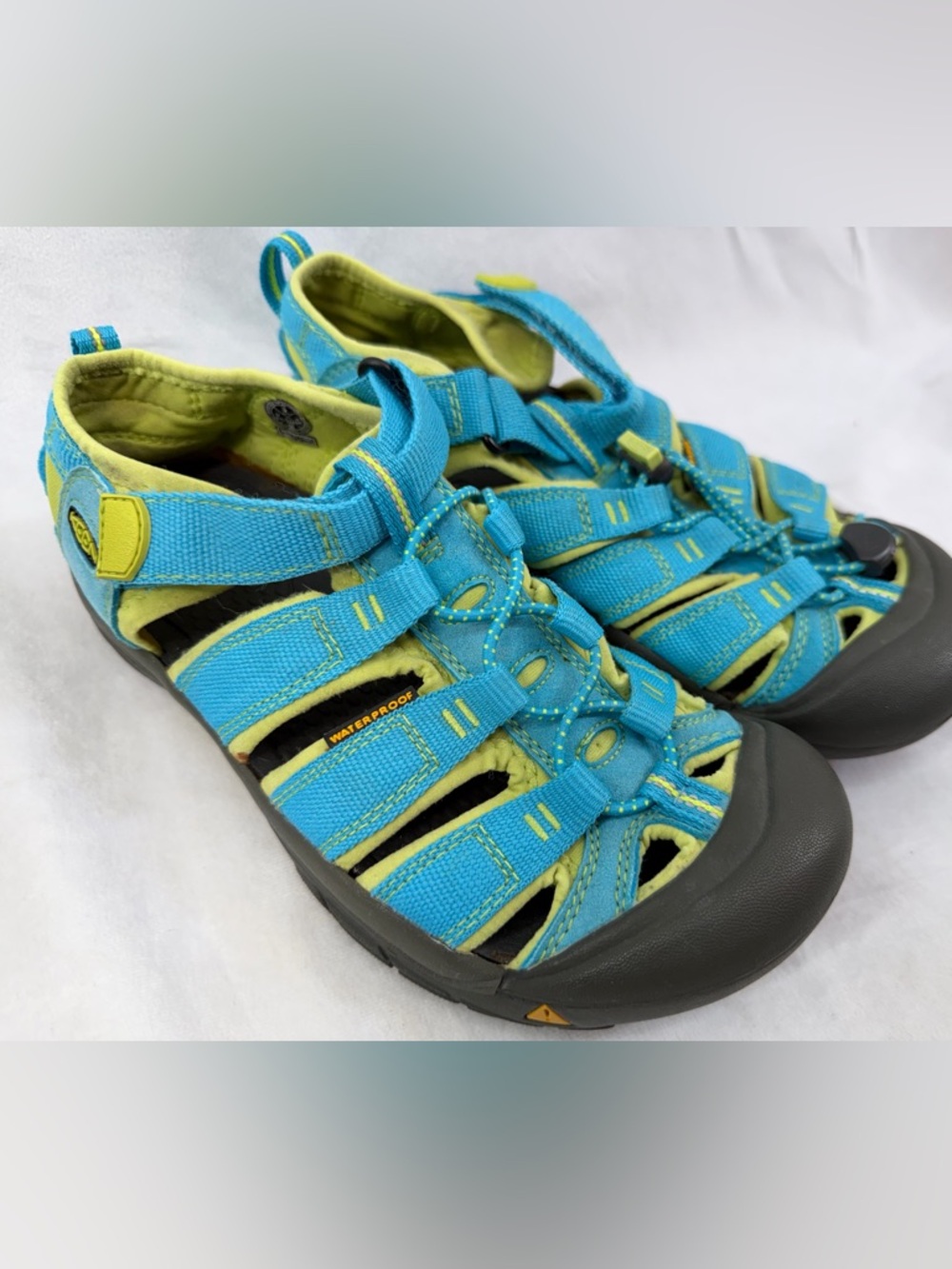 Keen Size 5 Kids' Newport H2 Sandal blue and lime green
